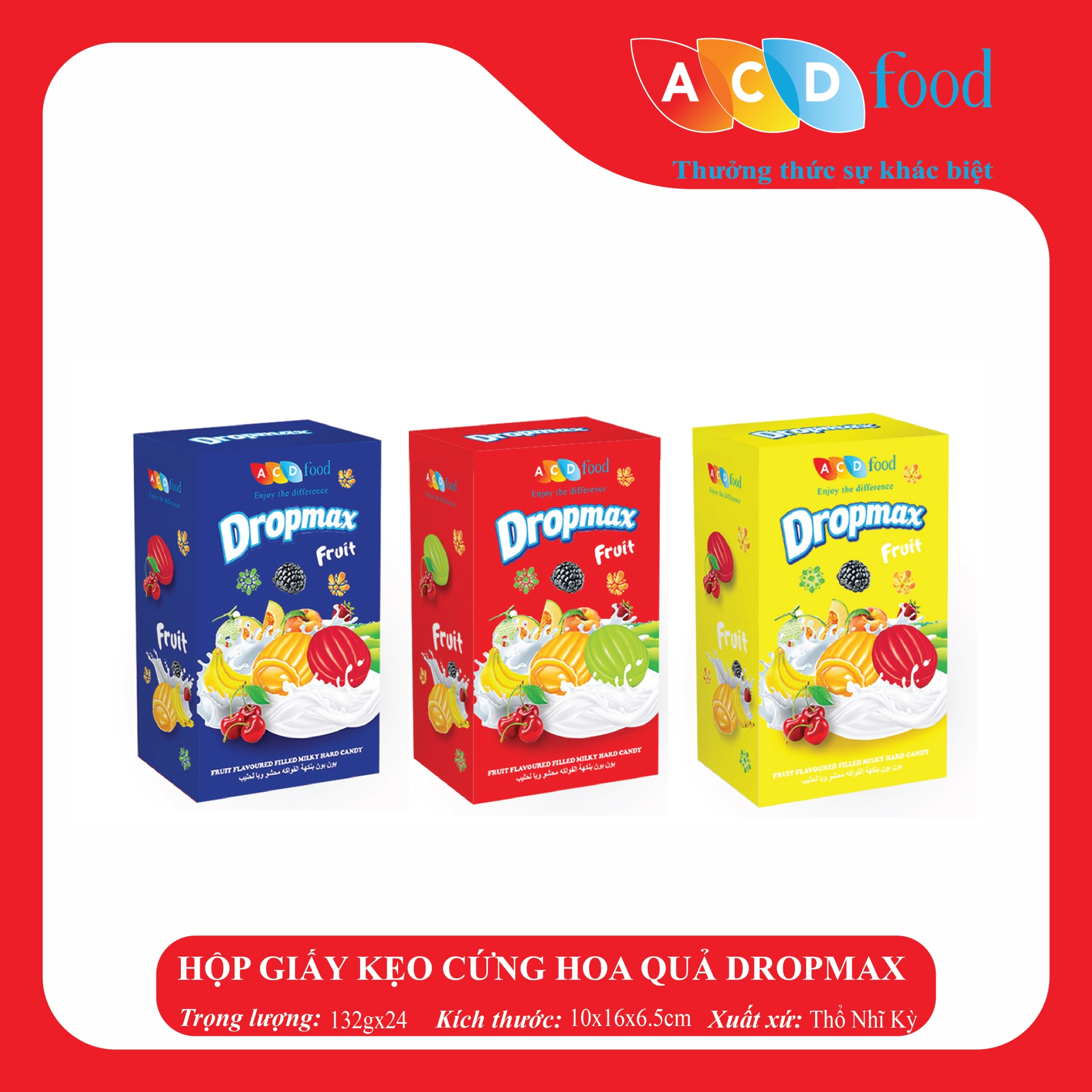 HỘP GIẤY KẸO CỨNG HOA QUẢ DROPMIX